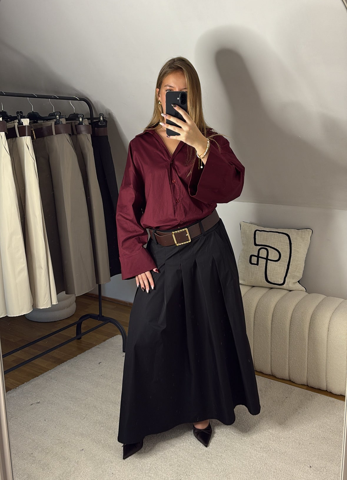 Jupe longue avec ceinture