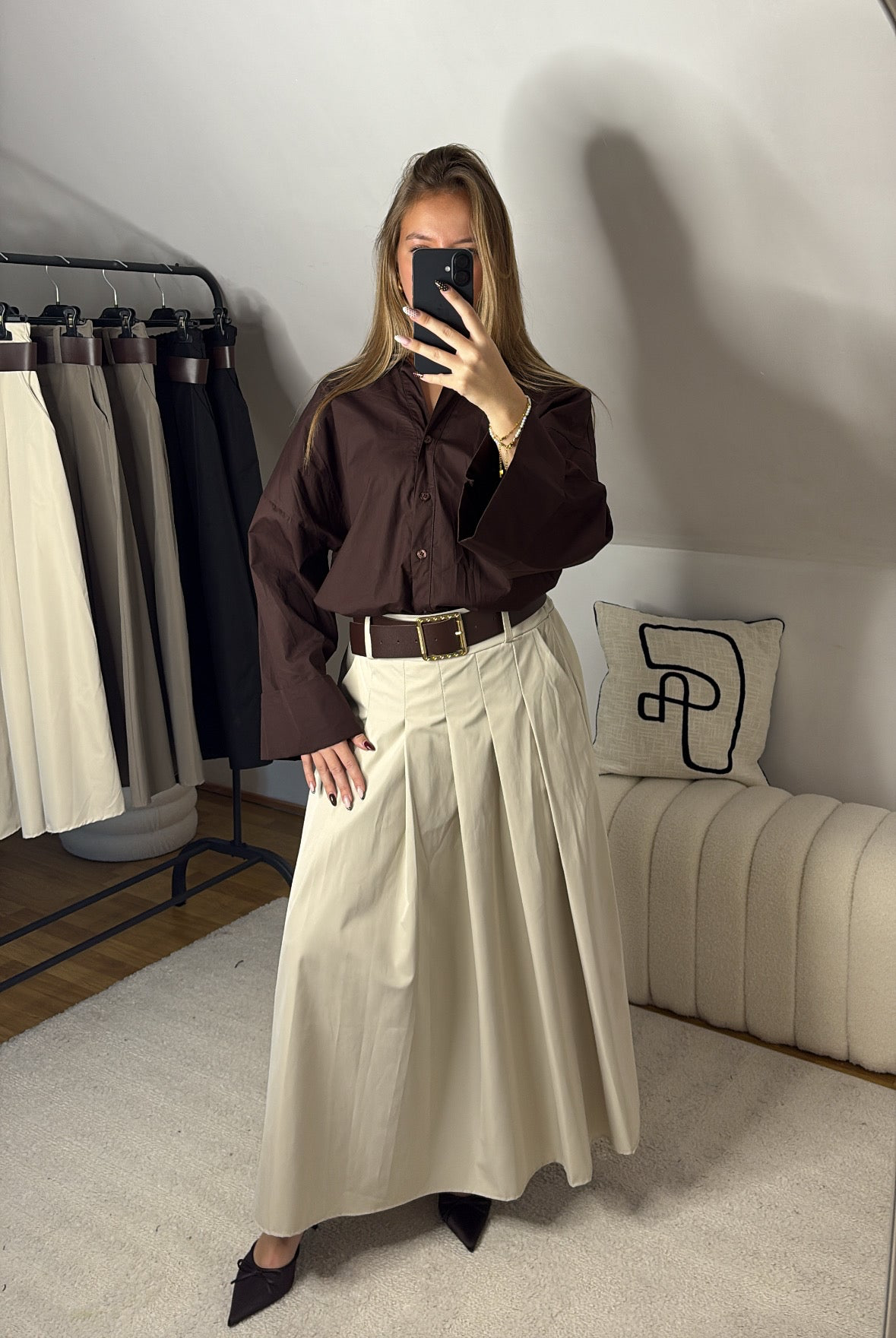 Jupe longue avec ceinture