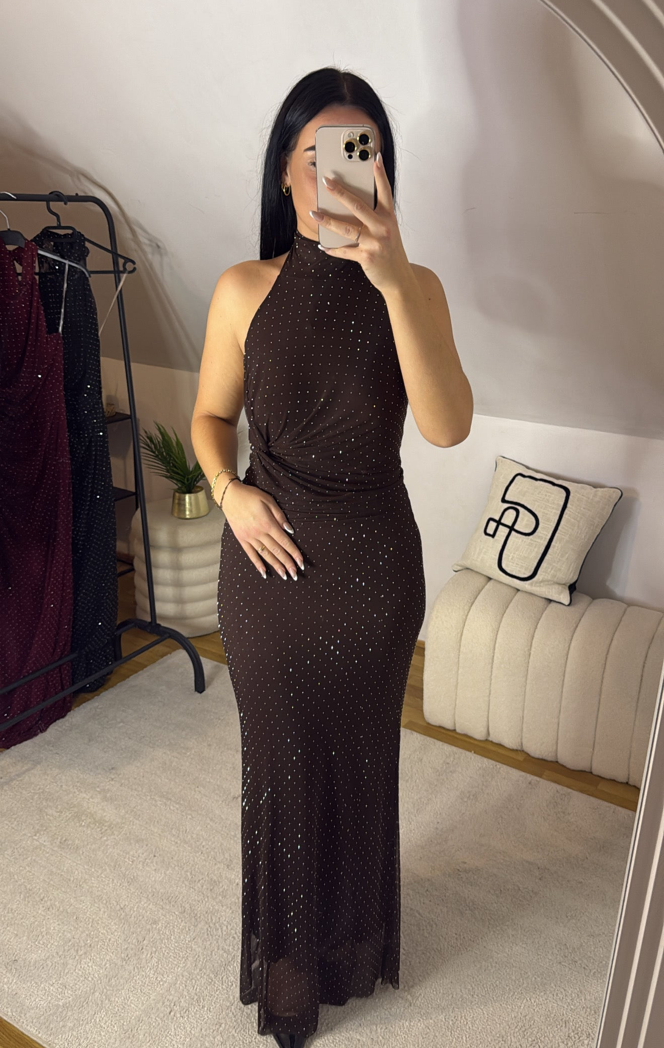 Robe longue à strass