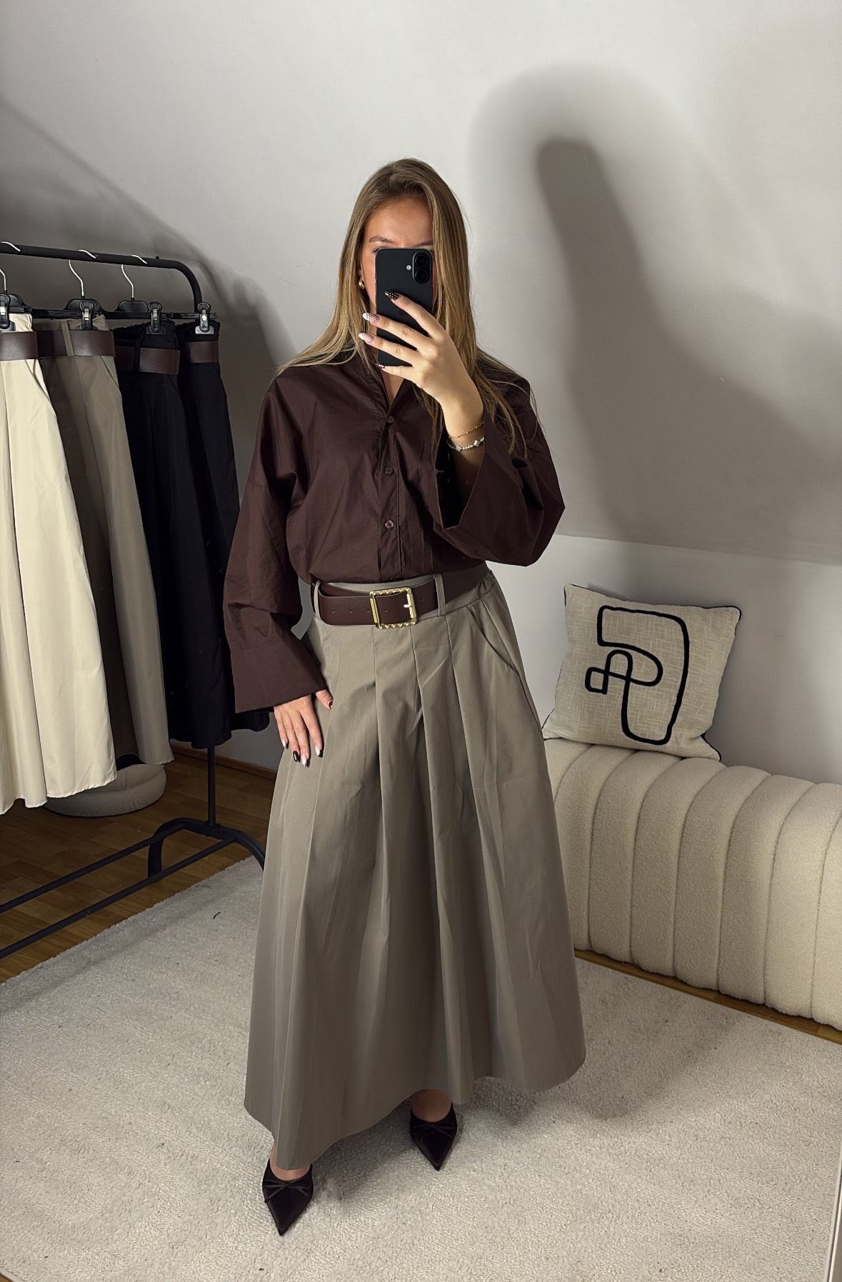 Jupe longue avec ceinture